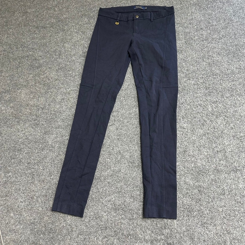 Polo Ralph Lauren Pants Womens Size 4 Navy Blue Modal Slim Fit Equestrian Skinny